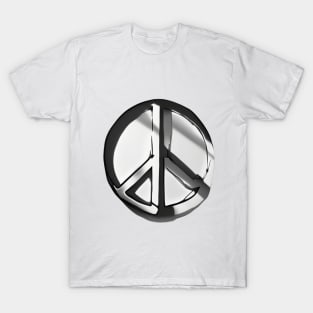 Peace Sign Silver Shadow Silhouette Anime Style Collection No. 269 T-Shirt